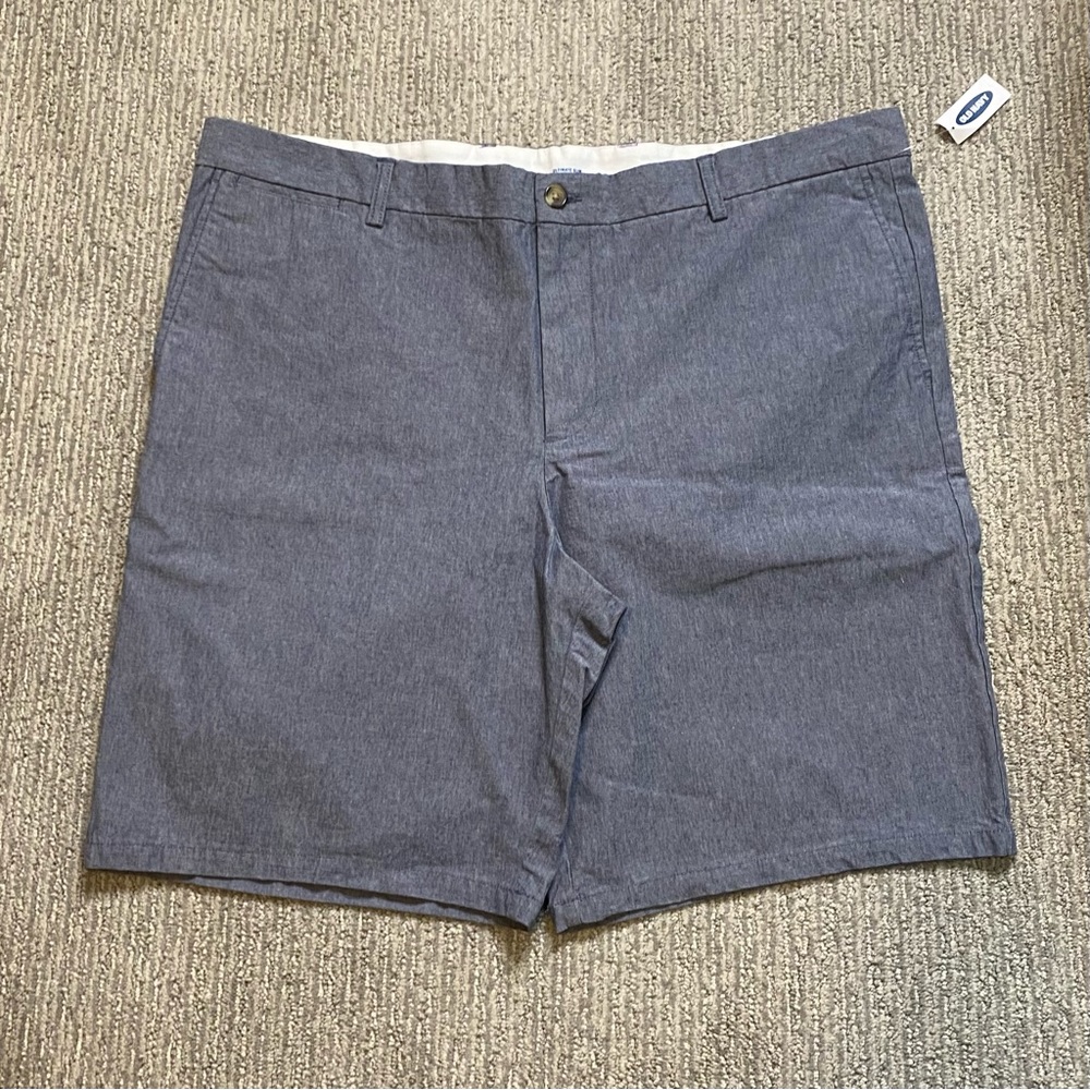 Old Navy Lived-In Straight Chino Shorts Men's Blue Oxford Size 44x9 NWT Pockets